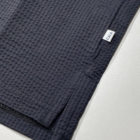 NEW CALA  1789 Vasco Trieste Embossed Fabric Breathable Polo Shirt Black Size L - Picture 2 of 8